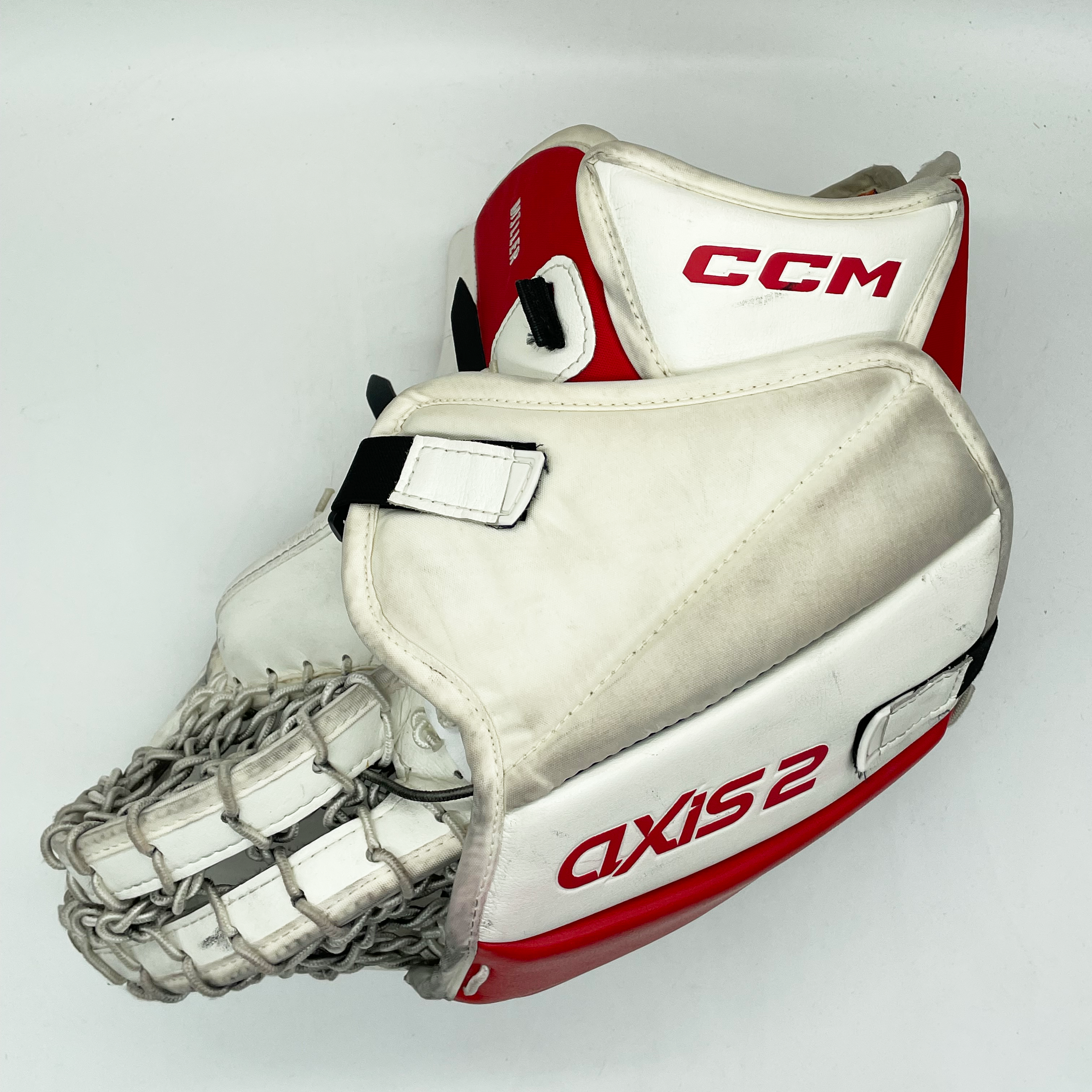 CCM Axis 2 - Gant de gardien de but Pro Stock d'occasion (blanc/rouge)
